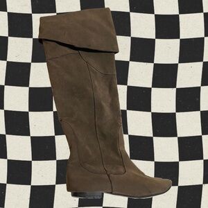 brown tall boots knee high